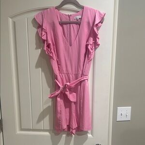 Gianni Bini Pink Ruffle Sleeve Romper
